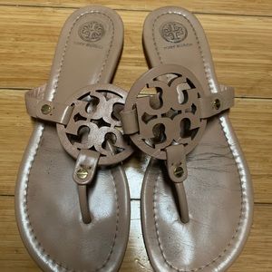 Nude Tory Burch Miller Sandals.